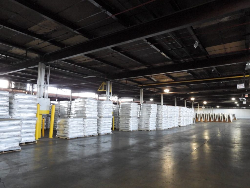 Stone Management's space for pallets in their warehouse.
